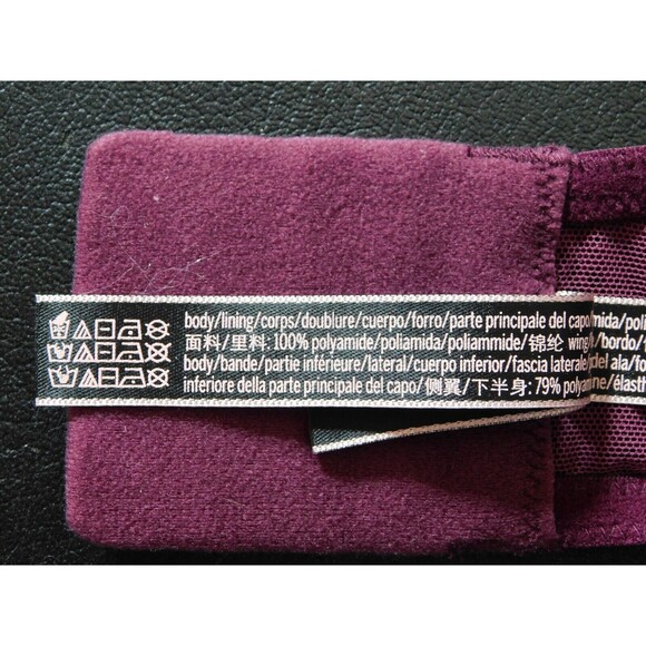 Victoria's Secret Bralette Purple Lace Bra Underwire Sheer Front Halter Size 36C - Picture 12 of 14